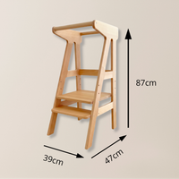 "Growing Tower" Kinder-Lernturm aus Buchen-Massivholz, mitwachsend