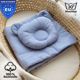 Baby Bettwäsche-Set mit Füllung – Decke & Teddy-Kissen aus 100% Baumwolle