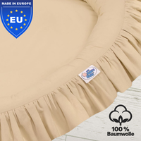 runde Nestmatte mit Rüschen – 100% Baumwolle