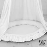 runde Nestmatte mit Rüschen – 100% Baumwolle