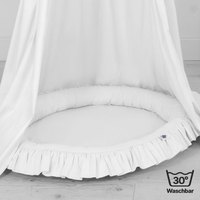 runde Nestmatte mit Rüschen – 100% Baumwolle
