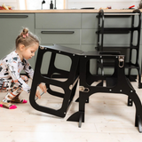 STEP’n’SIT® – Montessori Lernturm & Tisch 2-in-1 aus Holz