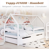 Yappy MAXI – Hausbett 200x90cm mit Rausfallschutz und 2 Schubladen