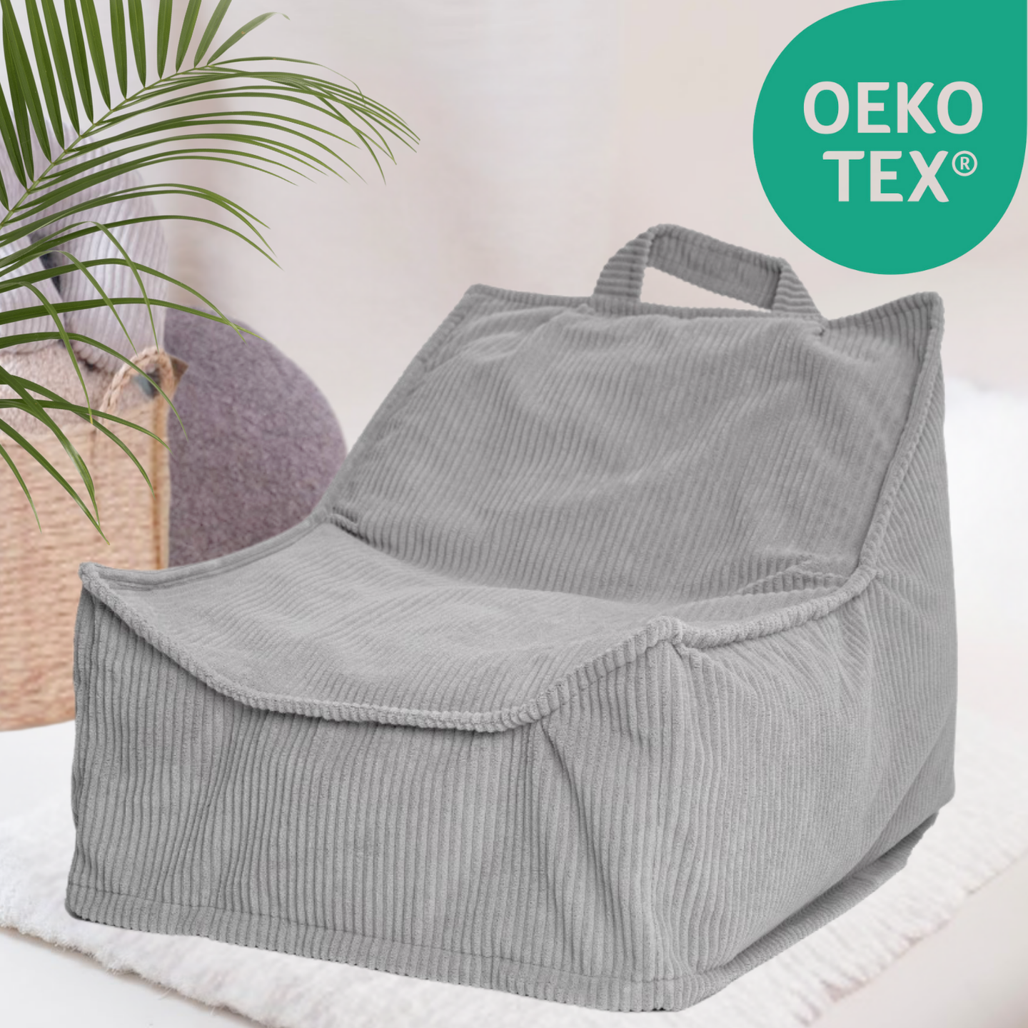 "Yappy Nest" XXL Sitzsack 70x50x80cm mit EPS-Perlen & Anti-Rutsch-Boden
