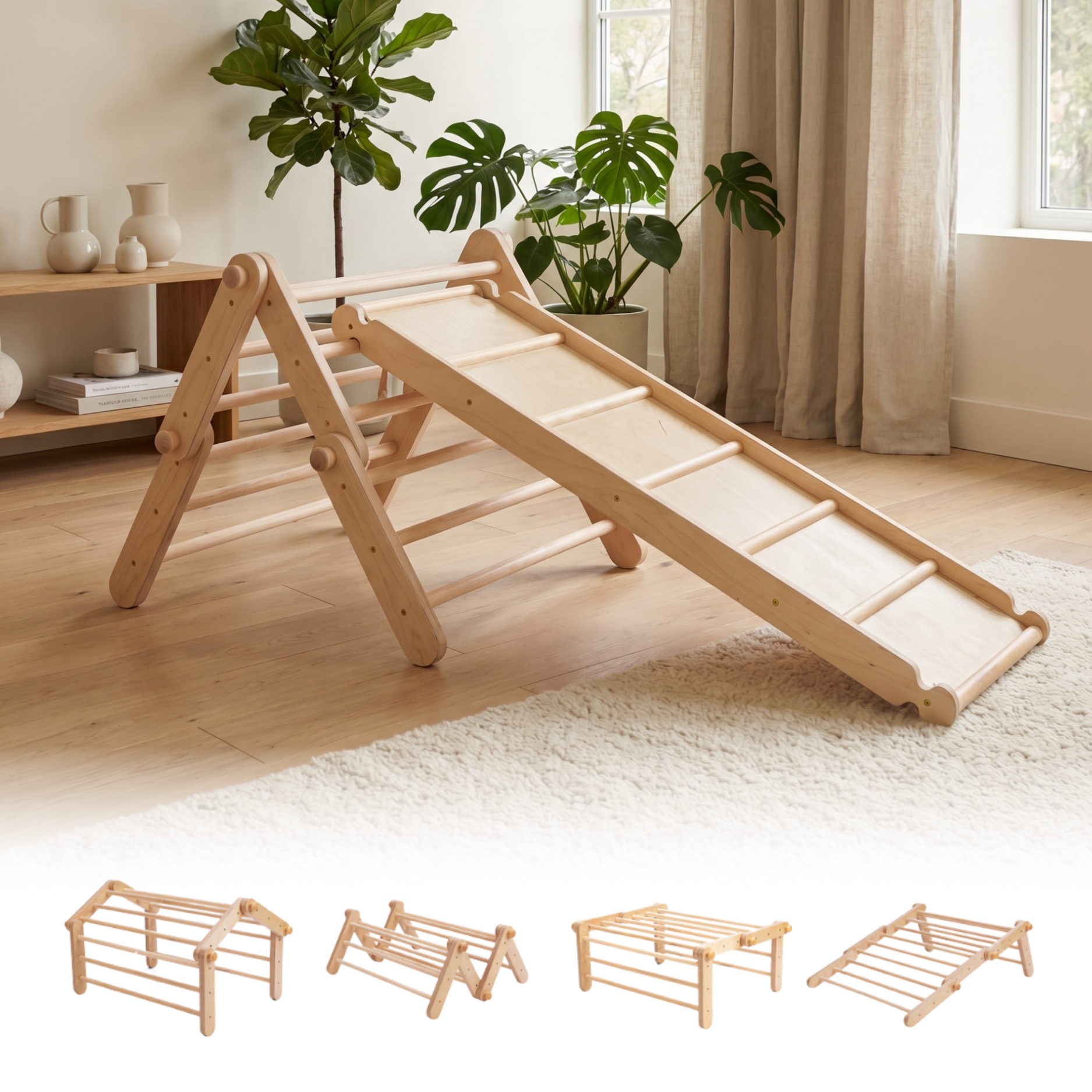 MOPITRI® – Modifizierbarer Montessori Kletterrahmen mit 4 Segmenten