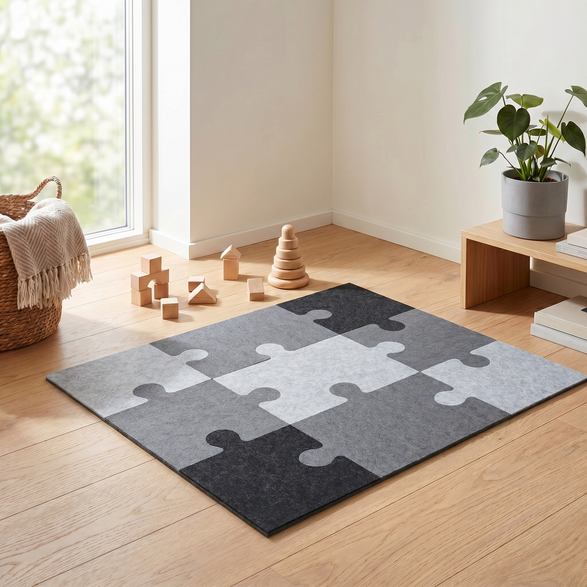 Filz-Puzzlematte aus recyceltem Material, 50x50 & 90x76cm