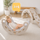 "Big Rocker" 3in1, Wippe, Kletterbogen & Rutsche 90x41x50 cm, Cashmere Wood