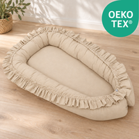 wendbares Babynest mit Rüschen - 100% Baumwolle