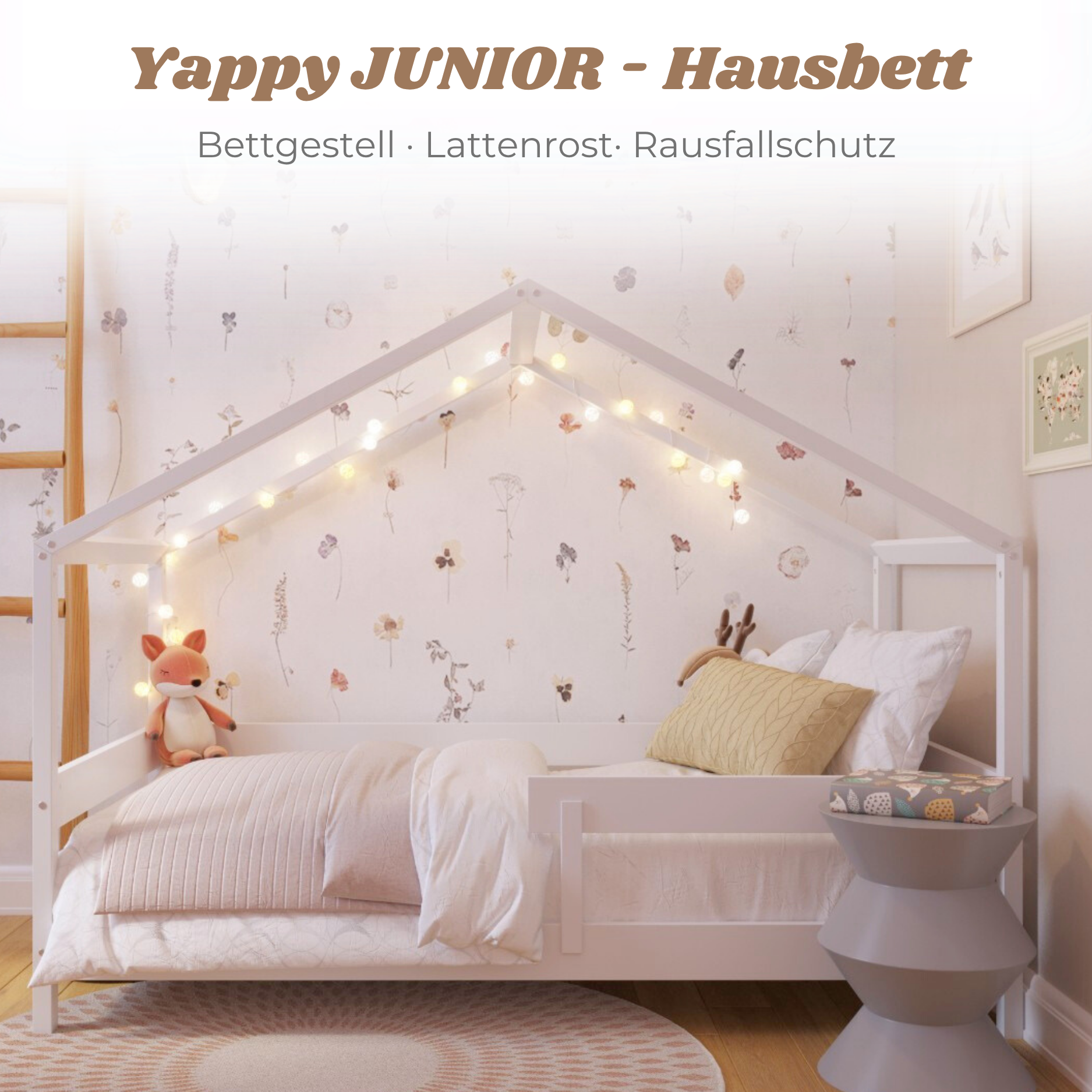 Yappy JUNIOR - Hausbett 160×80cm mit Rausfallschutz