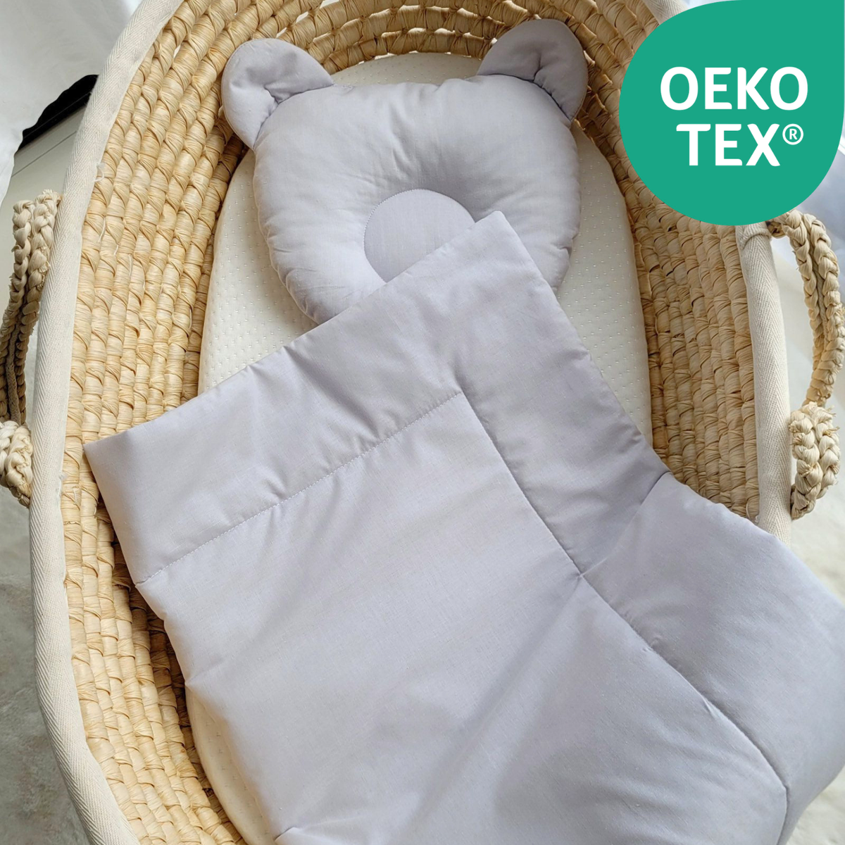 Baby Bettwäsche-Set mit Füllung – Decke & Teddy-Kissen aus 100% Baumwolle