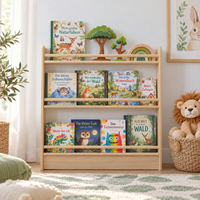 Kleines Montessori Bücherregal – aus massivem Kiefernholz 80×92×12 cm