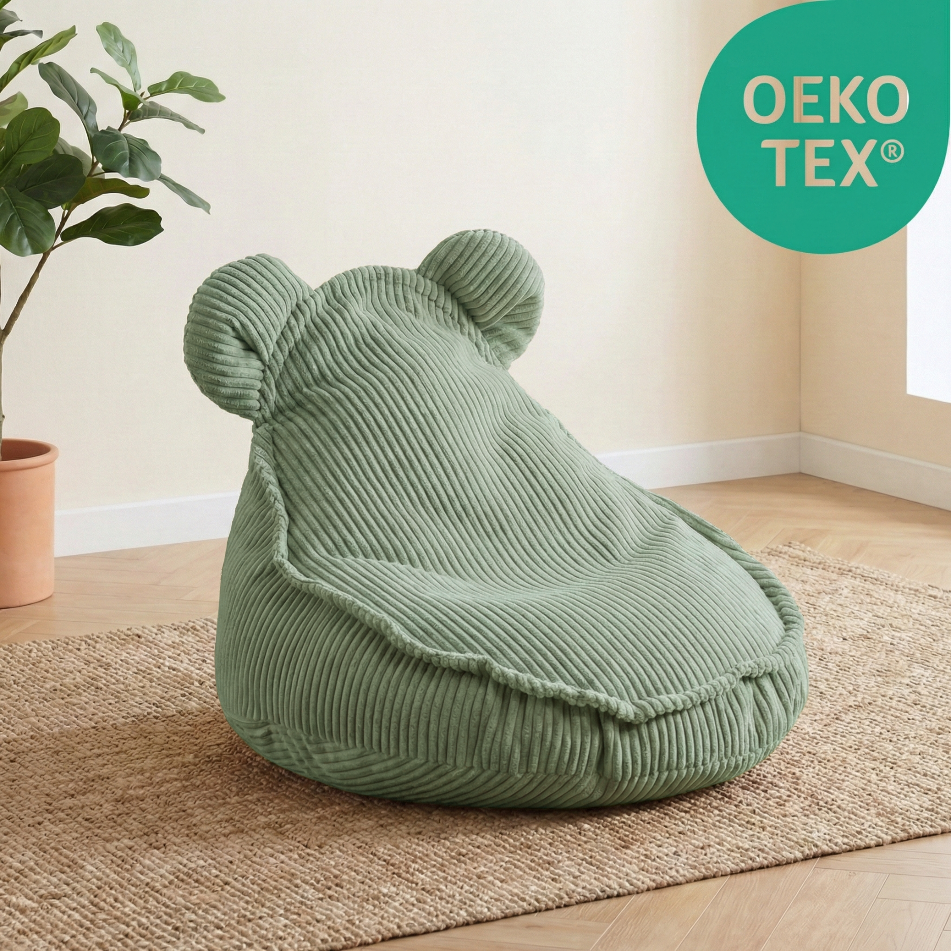 "Huggy Bear" Sitzsack mit Ohren für Kinder 68x45cm