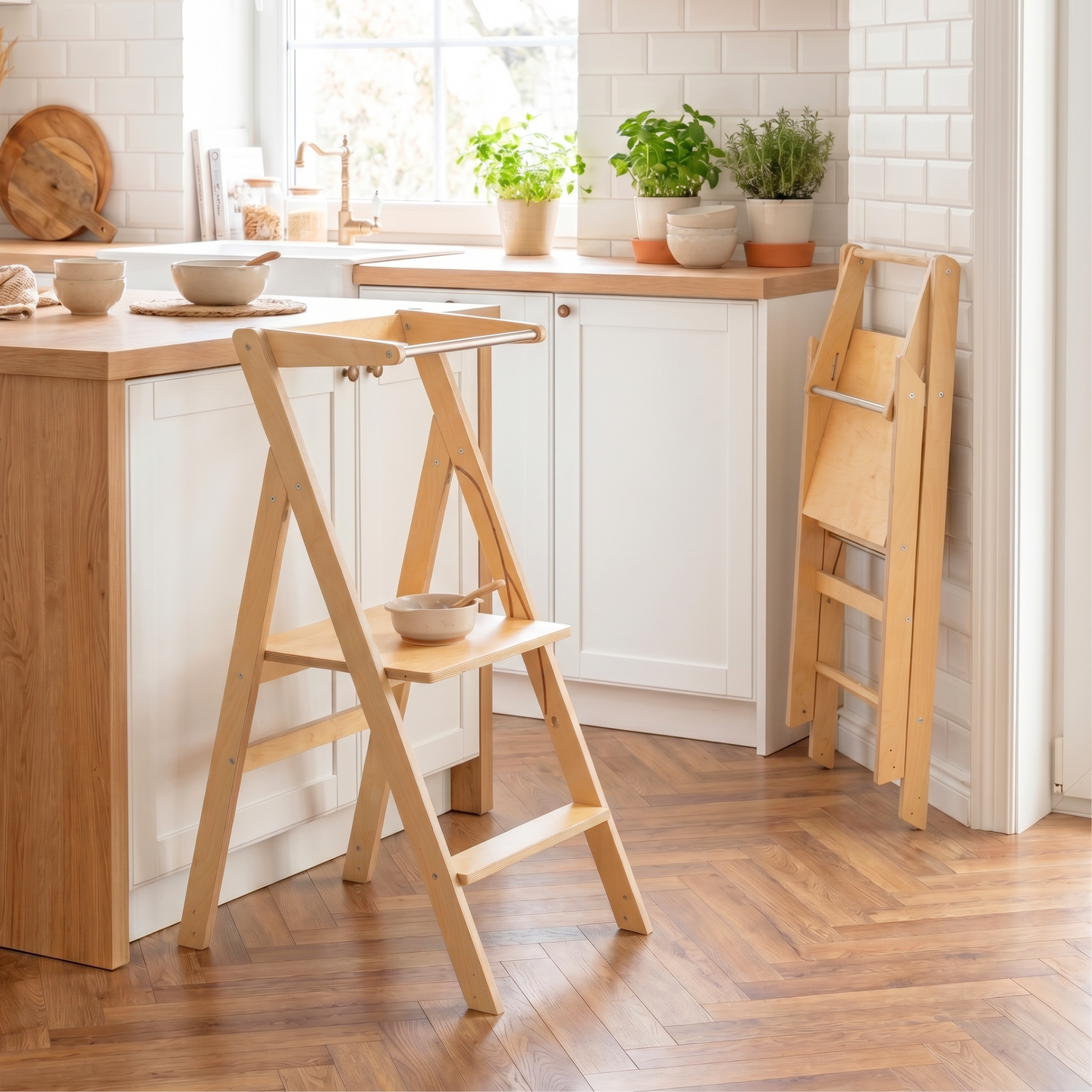 STEP’n’FOLD® – Faltbarer Montessori Lernturm mit verstellbarer Höhe
