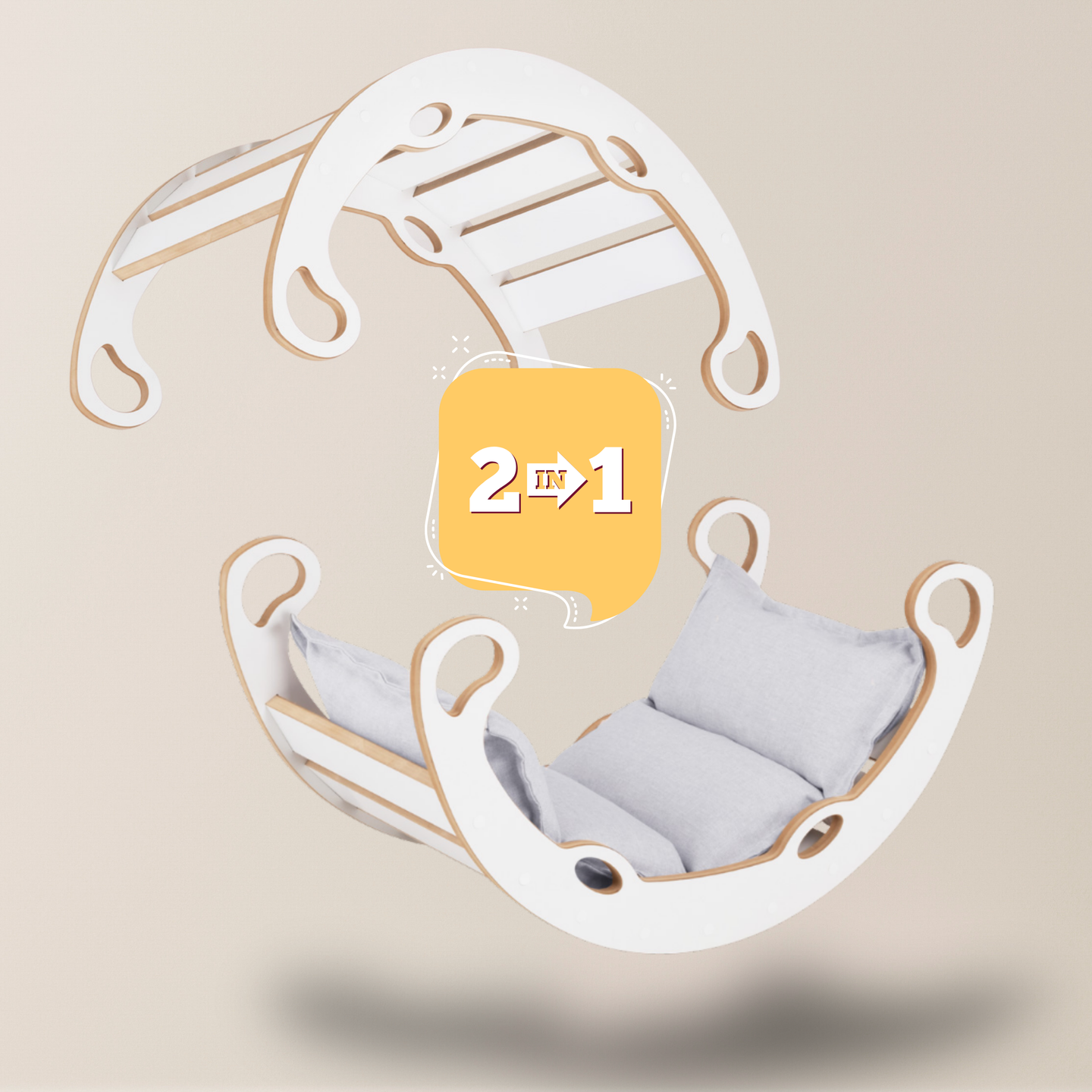 "Mini Rocker" 2in1  Kletterbogen & Wippe mit Kissen 75x39x40cm