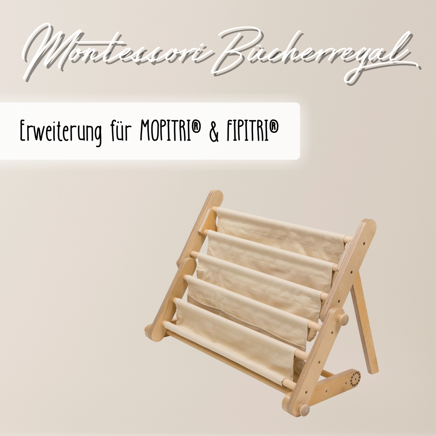 Montessori Bücherregal – Erweiterung für Kletterrahmen MOPITRI® & FIPITRI®