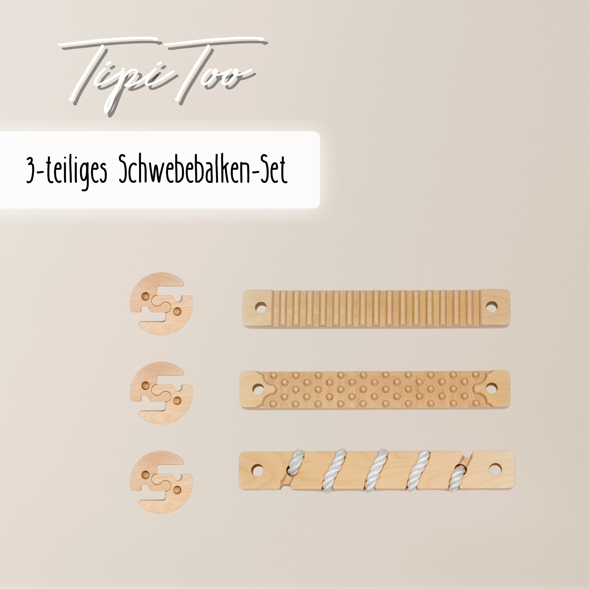 TipiToo® – Schwebebalken Set aus Holz mit 3 Elementen