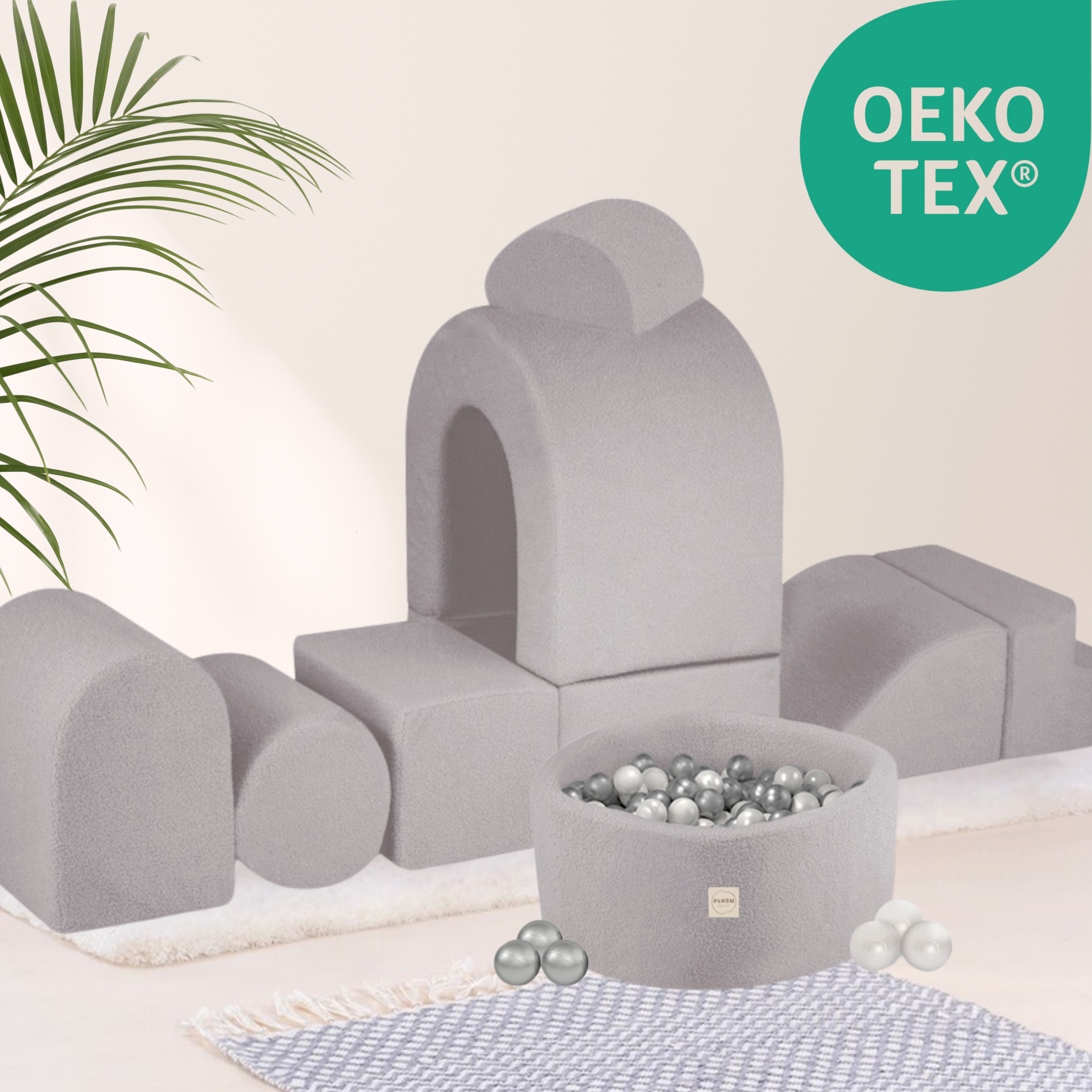 "Woolly Castle" Indoor Spielplatz Set mit kleinem Bällebad & 150 Bällen