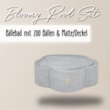 "Bloomy Pool Set" Bällebad 95x30cm, mit 200 Bällen & Matte/Deckel