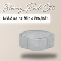 "Bloomy Pool Set" Bällebad 95x30cm, mit 200 Bällen & Matte/Deckel