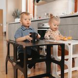 STEP’n’SIT® – Montessori Lernturm & Tisch 2-in-1 aus Holz