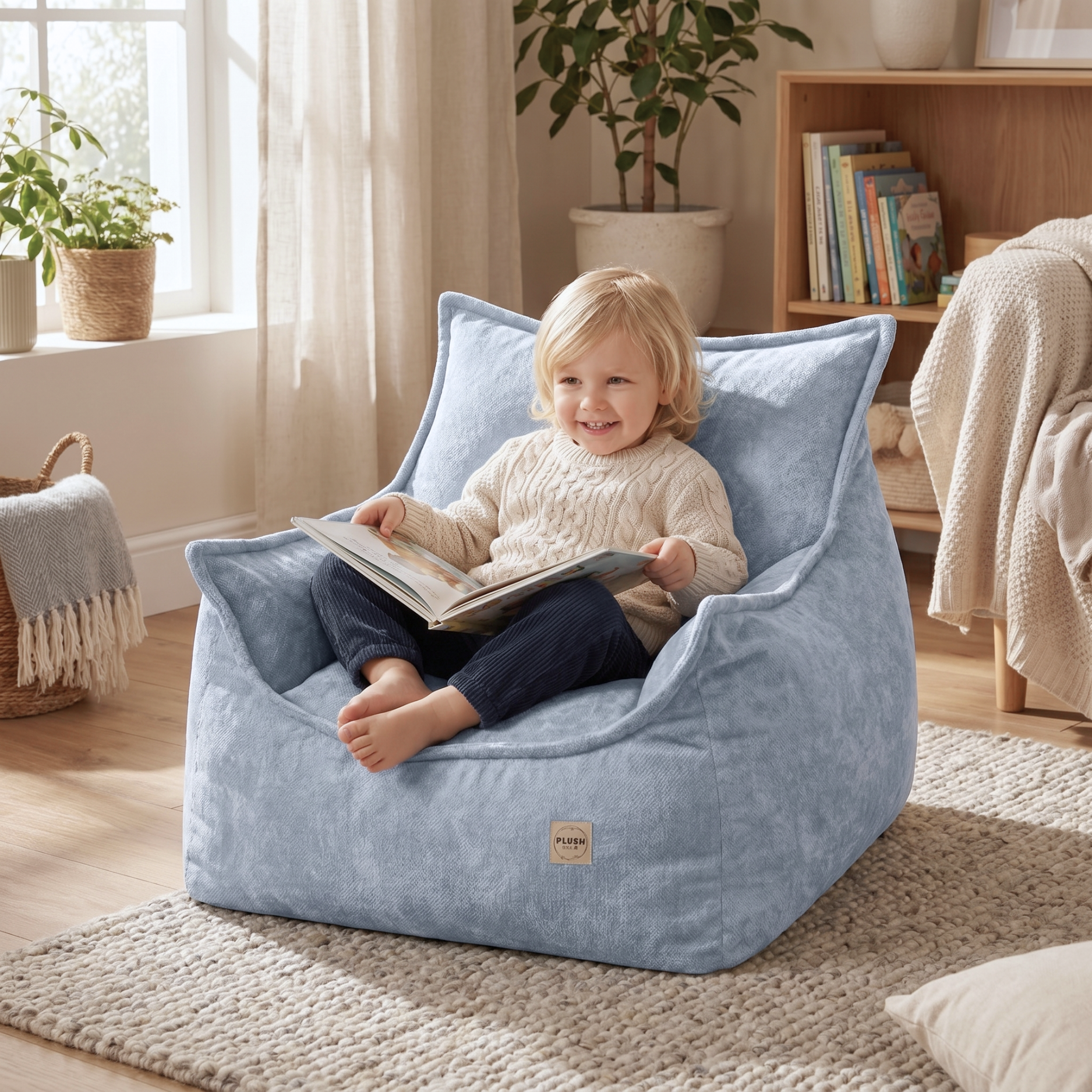 "Chenille Throne" bequemer Kinder-Relaxsessel 80x73x58cm