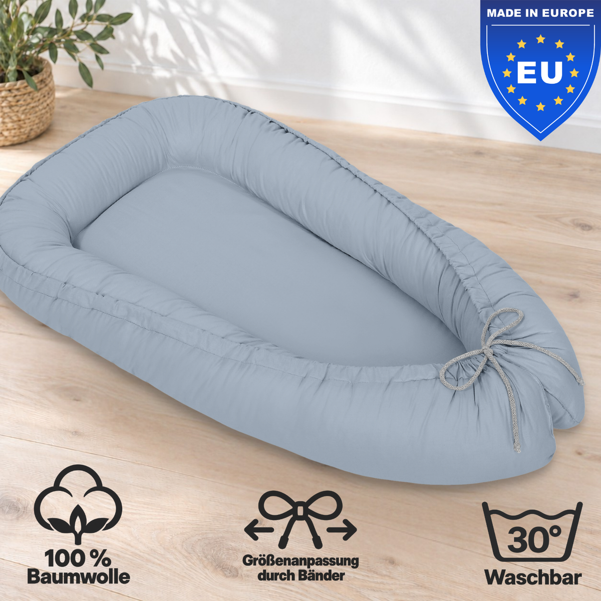wendbares Babynest Classic - 100% Baumwolle