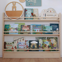 Breites Montessori Bücherregal – aus massivem Kiefernholz 120×92×12 cm