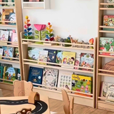 Breites Montessori Bücherregal – aus massivem Kiefernholz 120×92×12 cm
