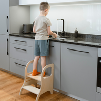 MIIMO® – Höhenverstellbarer Montessori Tritthocker aus Holz