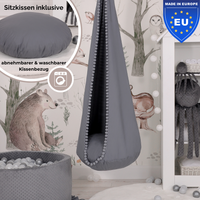 Cocoon Swing – Hängeschaukel aus Baumwolle mit Sitzkissen