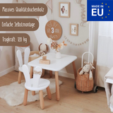 Duo Set "Bunny" – Kindertisch & 2 Stühle aus massivem Buchenholz