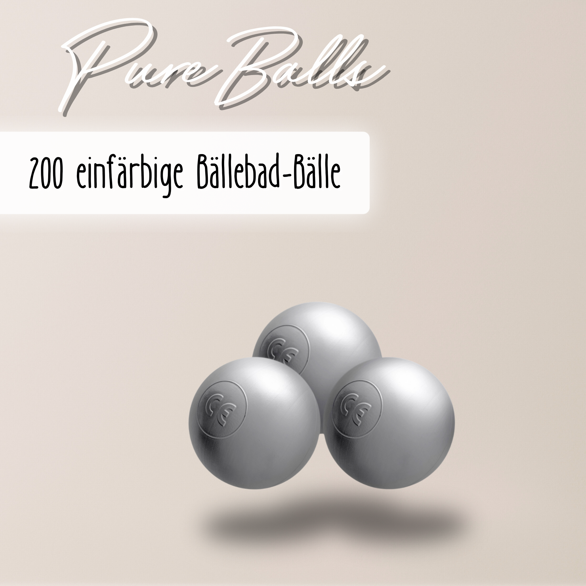 "Pure Balls" 200 einfärbige Bällebad-Bälle, CE-zertifiziert