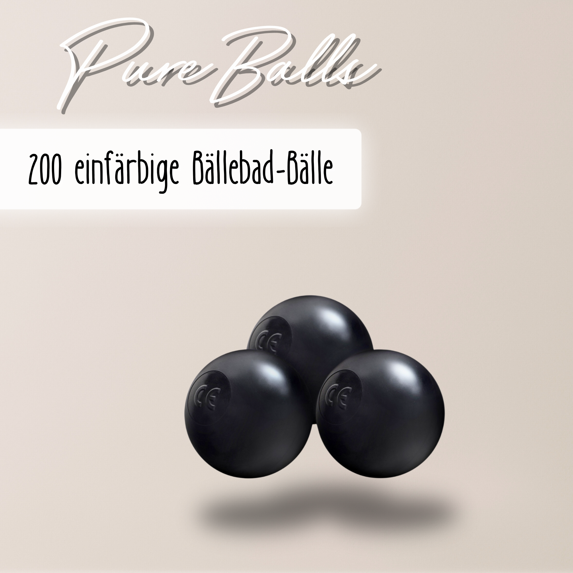 "Pure Balls" 200 einfärbige Bällebad-Bälle, CE-zertifiziert
