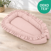 wendbares Babynest mit Rüschen - 100% Baumwolle