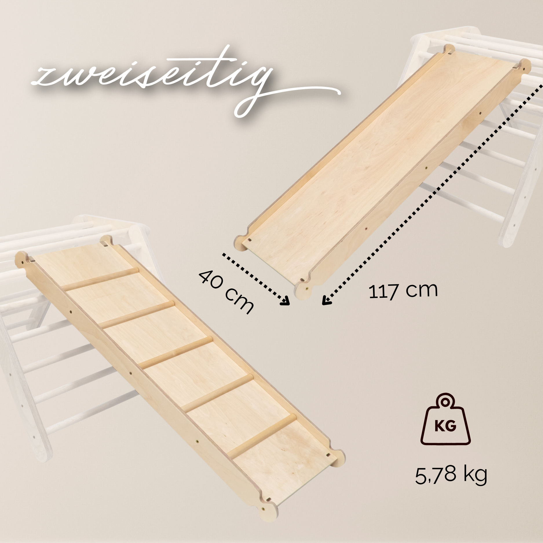 Rutsch- & Kletterrampe – Erweiterung für Klettergerüste & Spielwürfel