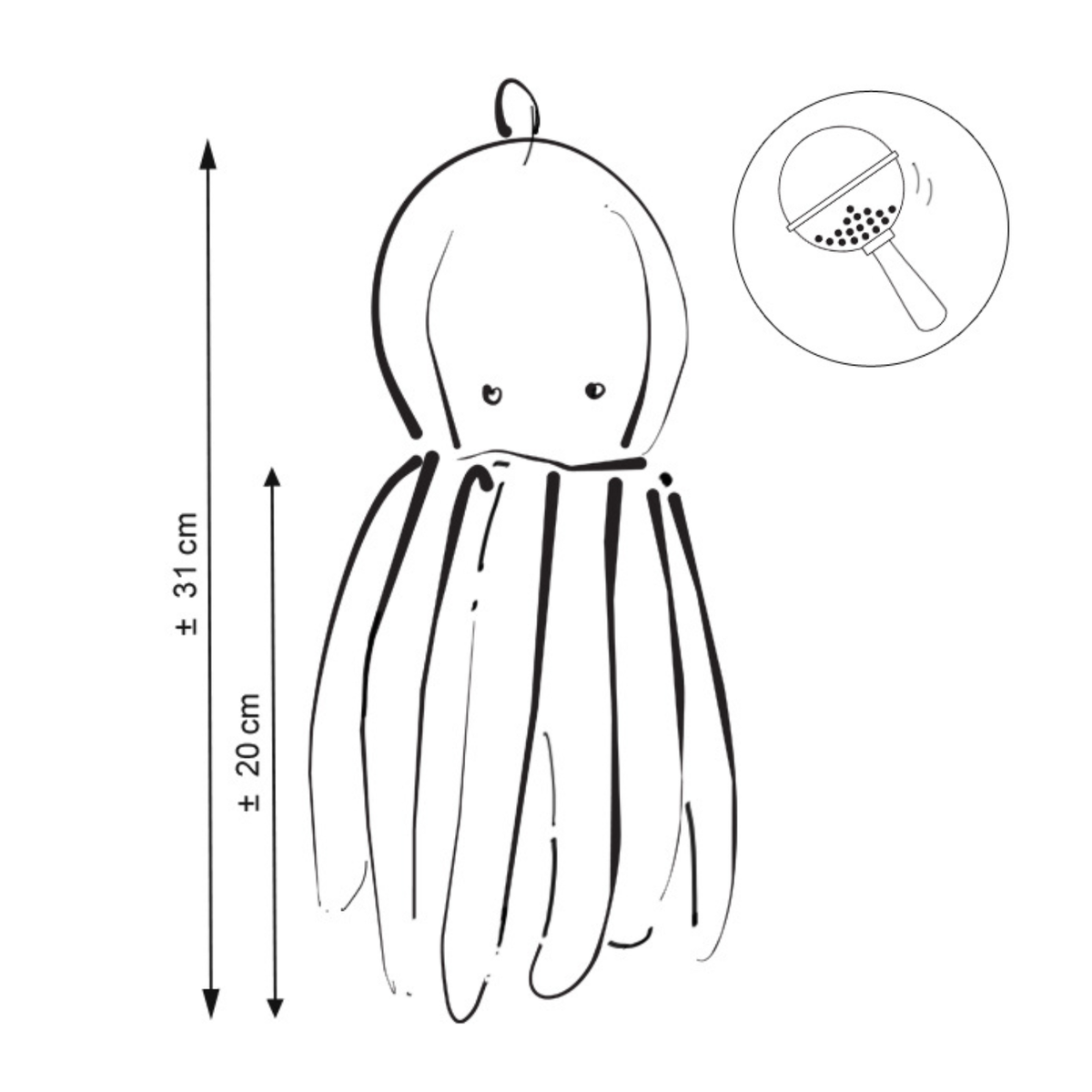 Rassel-Oktopus – 8 Arme zum Entdecken | 31 cm