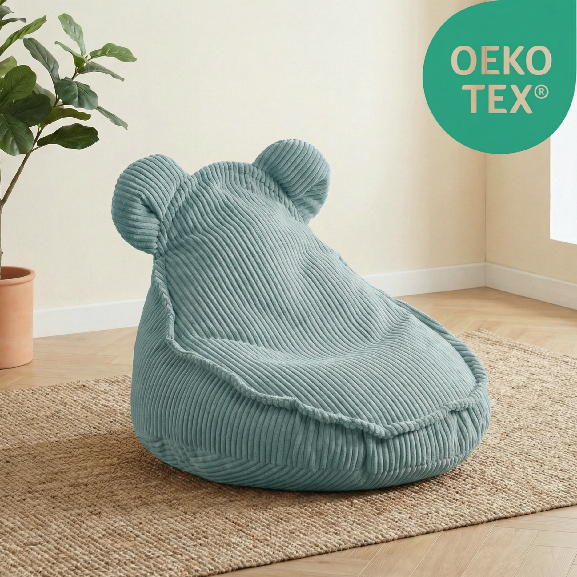 "Huggy Bear" Sitzsack mit Ohren für Kinder 68x45cm