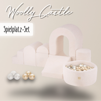 "Woolly Castle" Indoor Spielplatz Set mit kleinem Bällebad & 150 Bällen