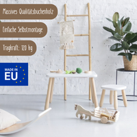 Solo Set "Minimal" – Kindertisch & Hocker aus massivem Buchenholz