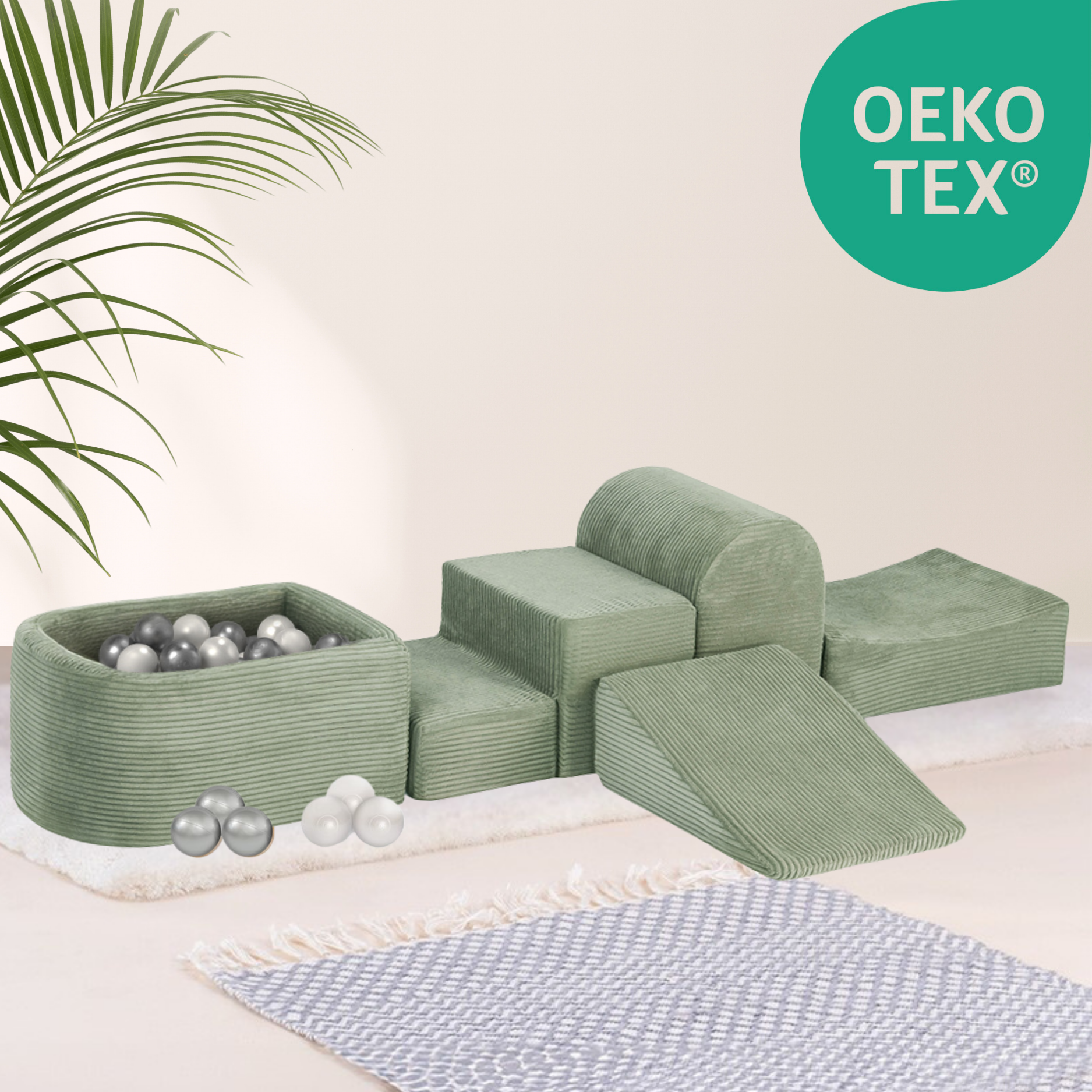 "Mini Castle" Indoor Spielplatz-Set mit Mini-Bällebad & 100 Bällen