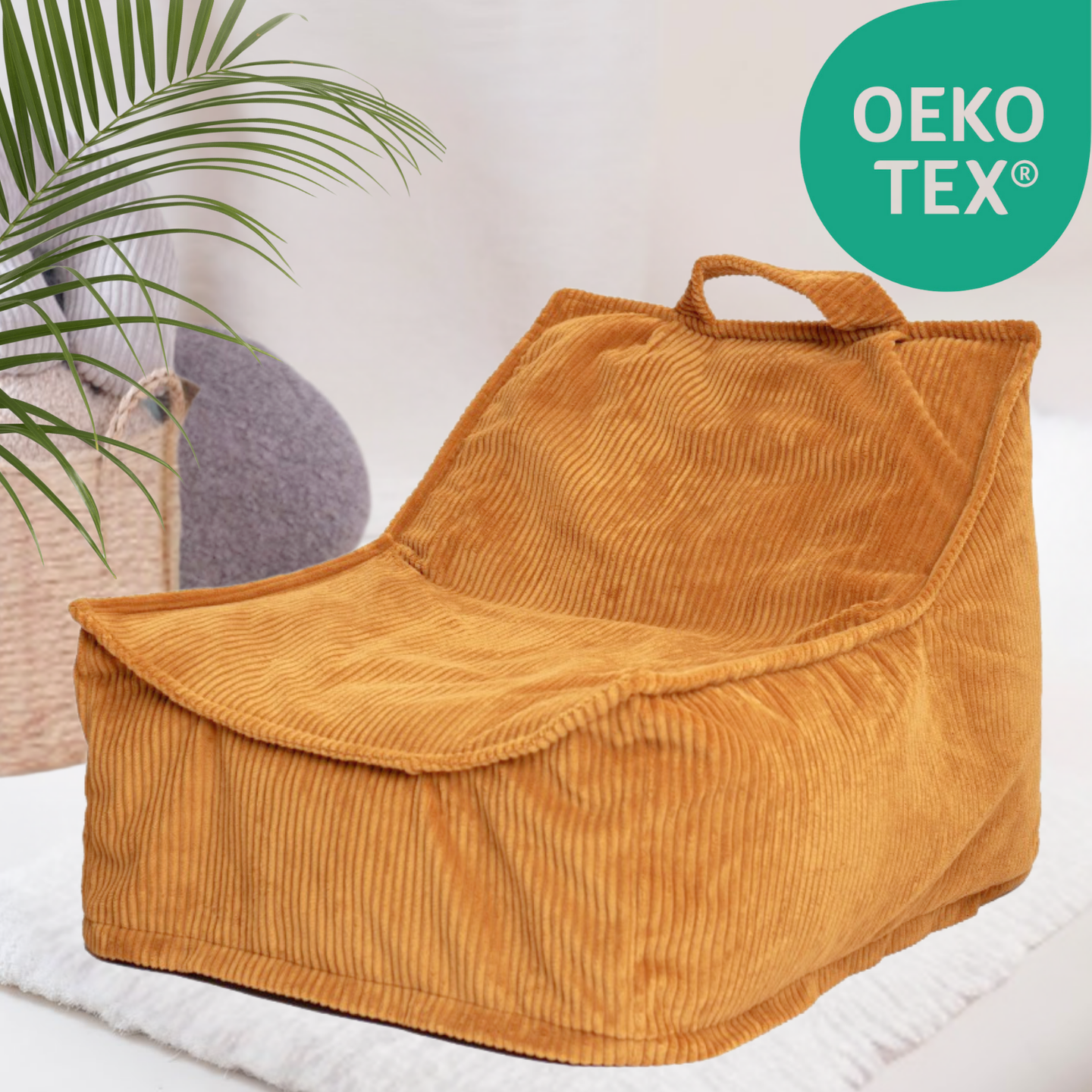 "Yappy Nest" XXL Sitzsack 70x50x80cm mit EPS-Perlen & Anti-Rutsch-Boden