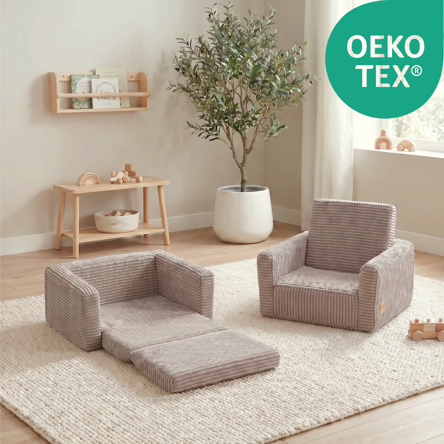 "Comfort Cubie" 2in1 Kindersessel mit Liegefunktion