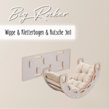 "Big Rocker" 3in1, Wippe, Kletterbogen & Rutsche 90x41x50 cm, Cashmere Wood