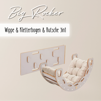 "Big Rocker" 3in1, Wippe, Kletterbogen & Rutsche 90x41x50 cm, Cashmere Wood