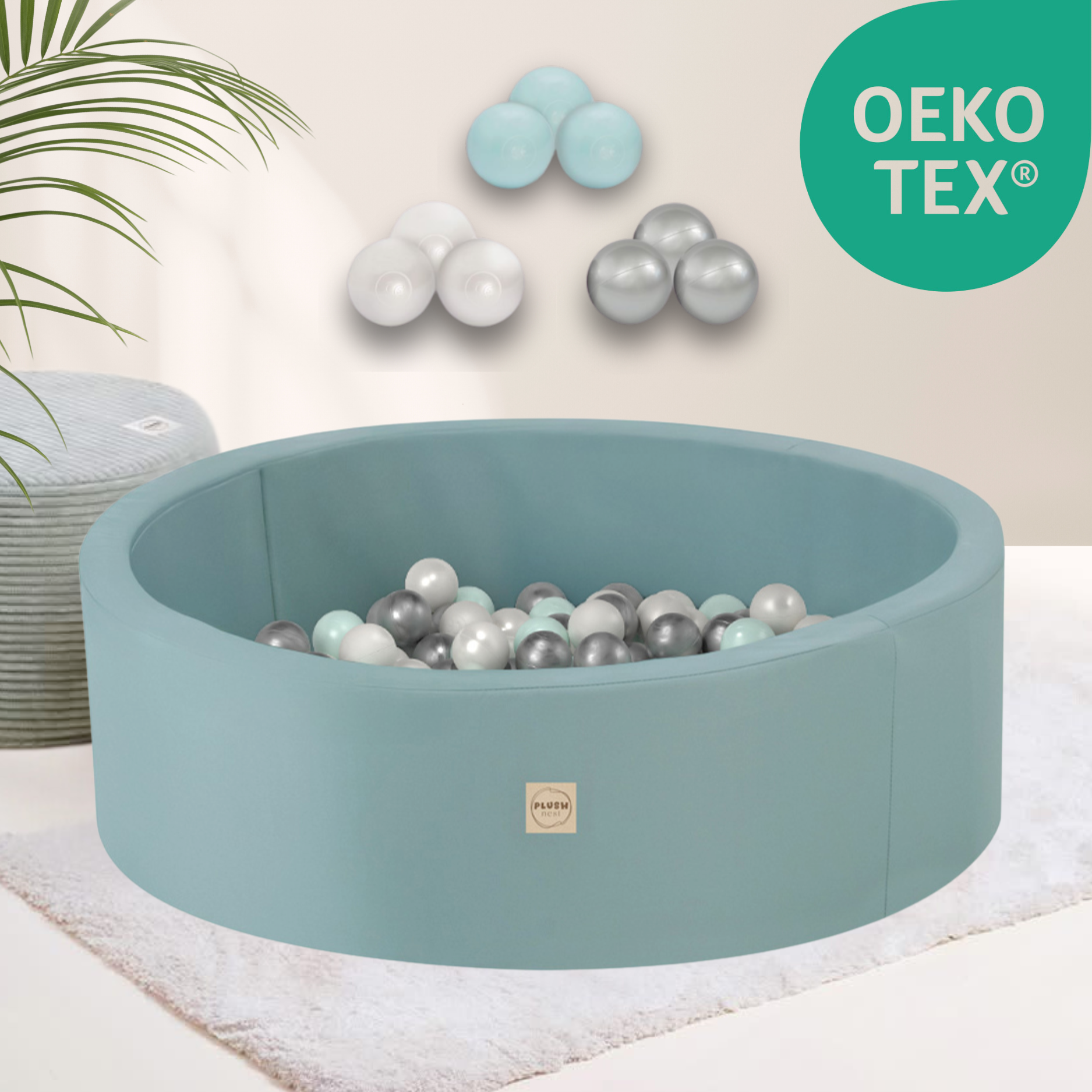 "Sunny Pool" wasserfestes Bällebad 90x30cm mit 200 Bällen