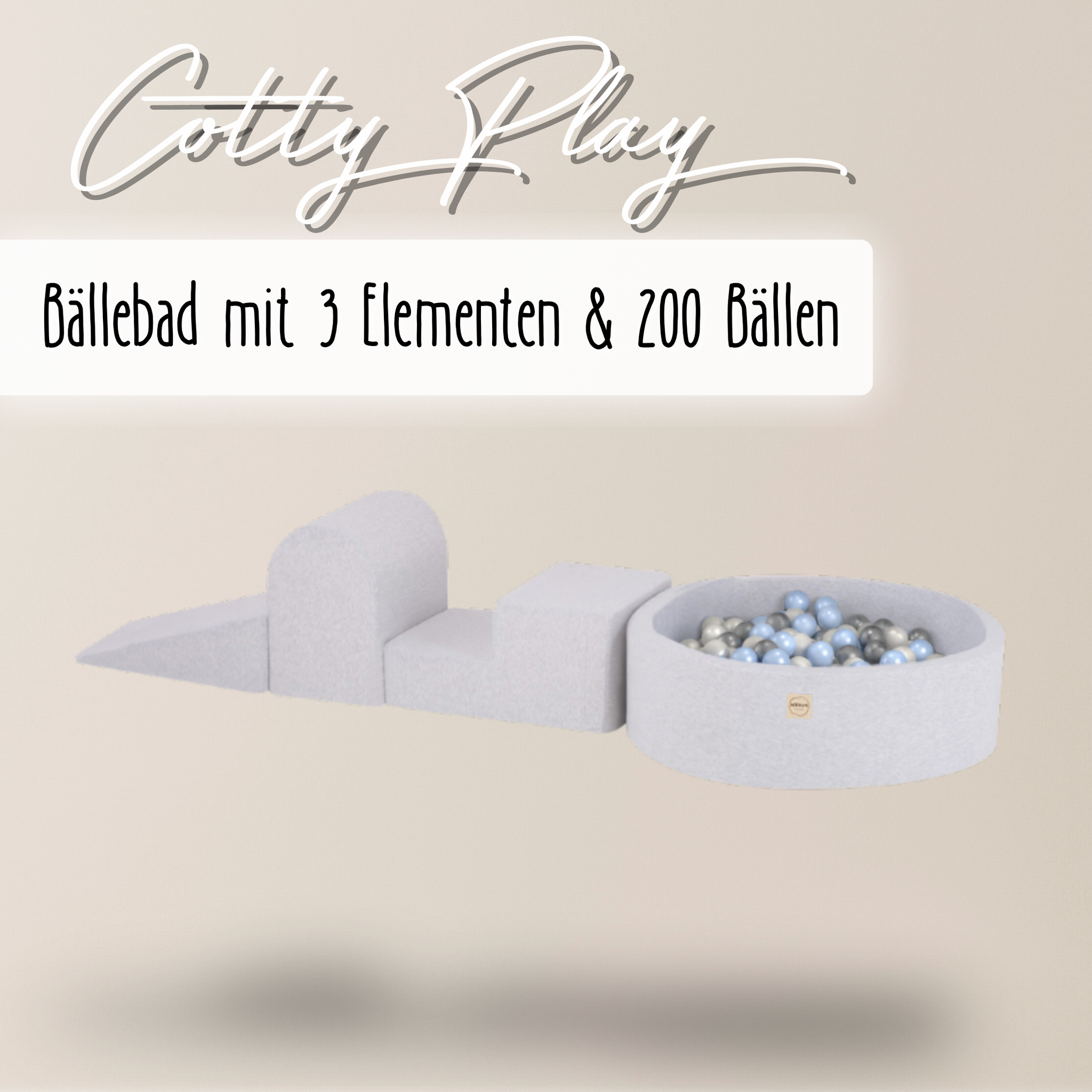 "Cotty Play" Bällebad 90x30cm mit 3 Bauelementen & 200 Bällen