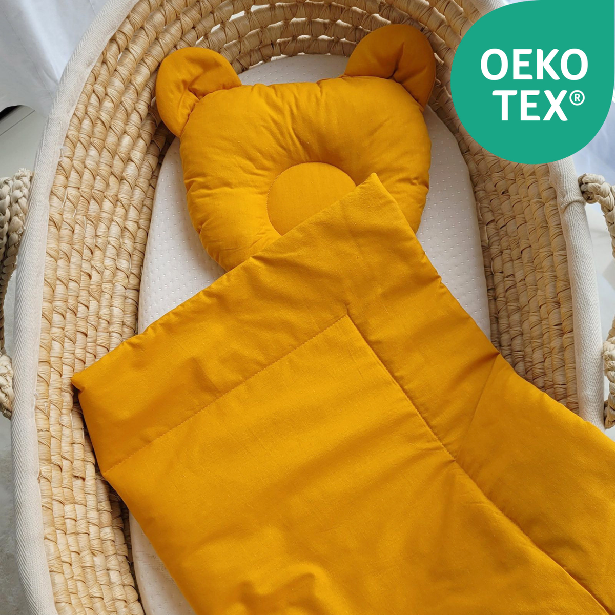 Baby Bettwäsche-Set mit Füllung – Decke & Teddy-Kissen aus 100% Baumwolle