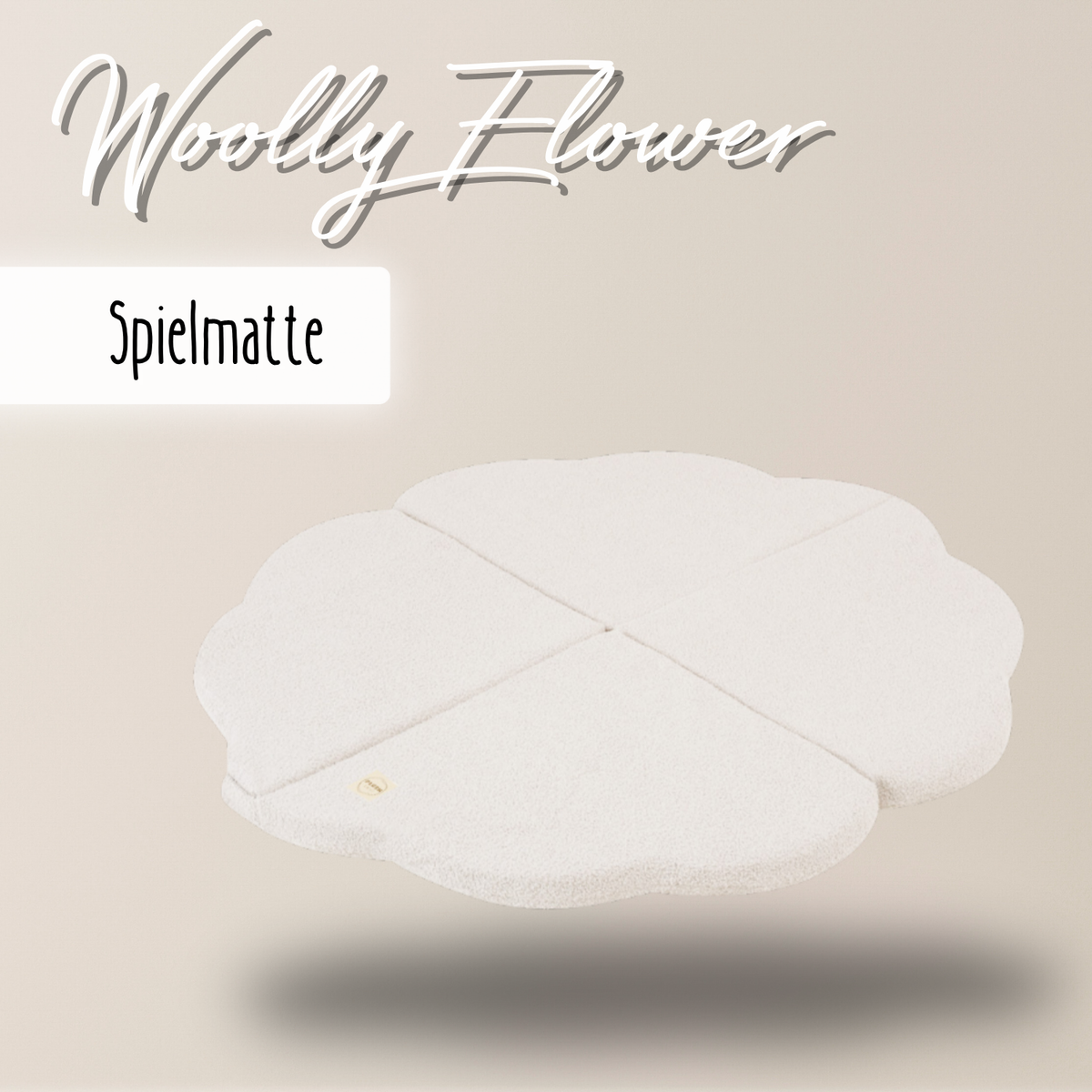 "Woolly Flower" play mat 115x115x5cm made of teddy fabric