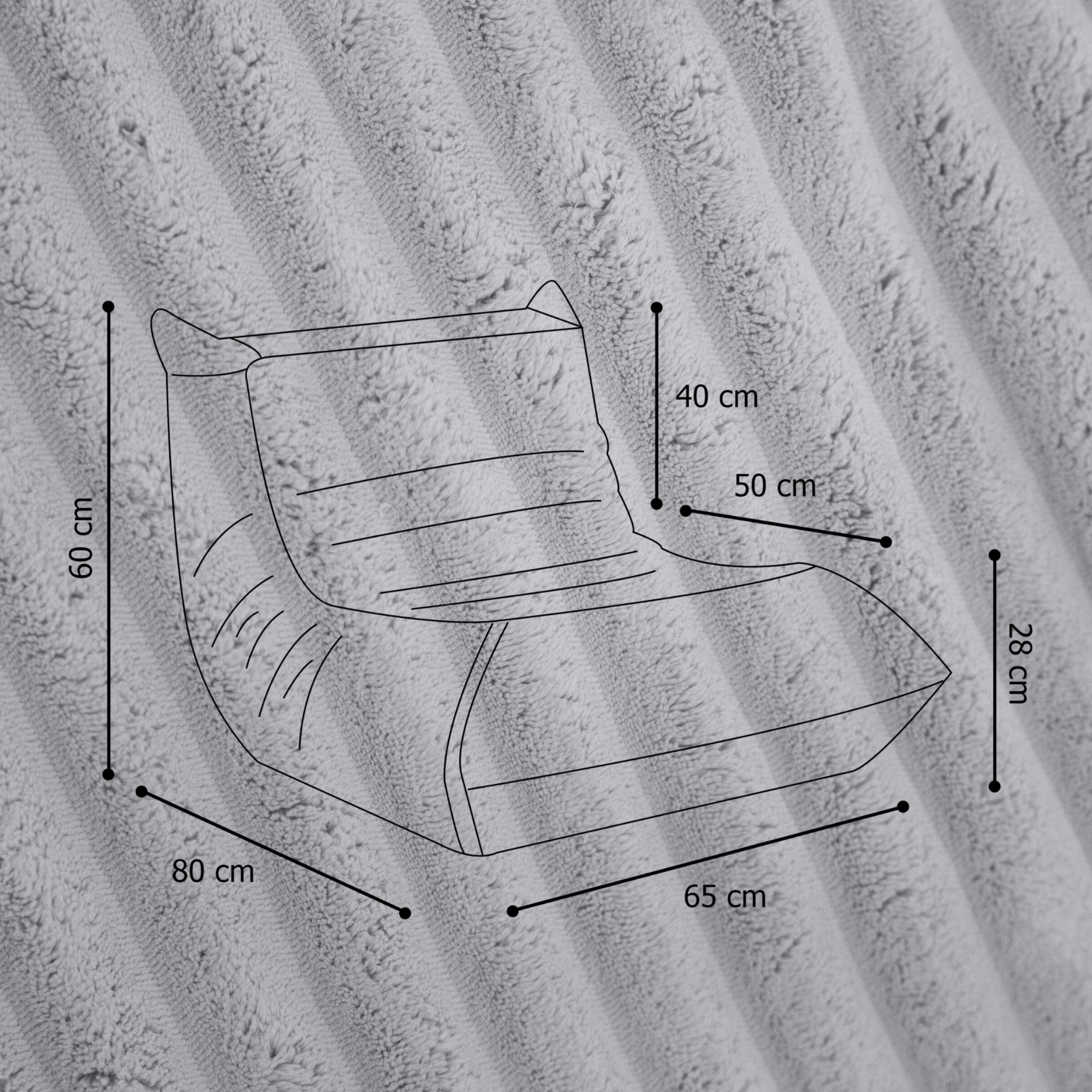 "Fluffy Mooni" Ergonomischer Lounge-Sessel mit 4-Zonen-System