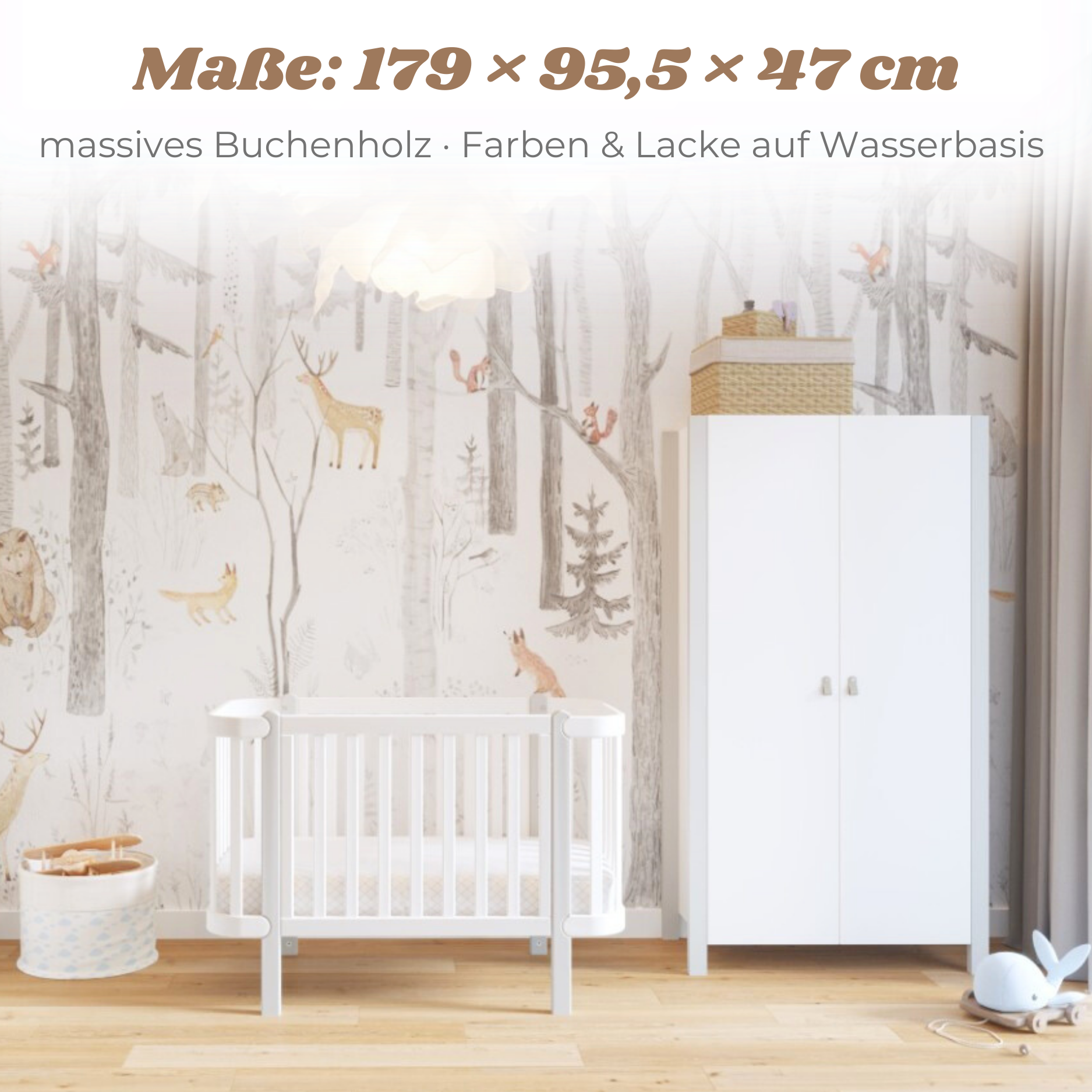 YappyÉtude Design Kleiderschrank – 2türig mit Schubladen